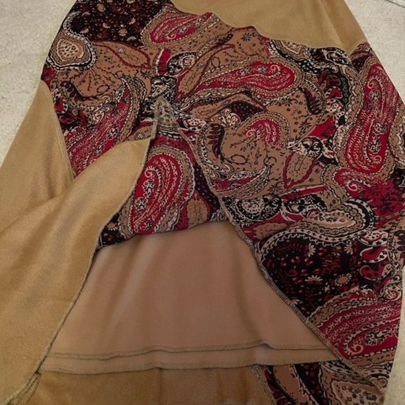 Vintage lined garage skirt size 5. tan with design. made in canada - Picture 2 of 5